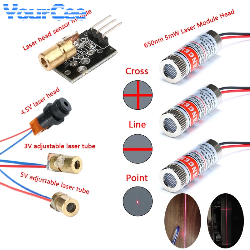 Industrial Laser Line Module - 2 шт., 650 нм, 5 МВт,