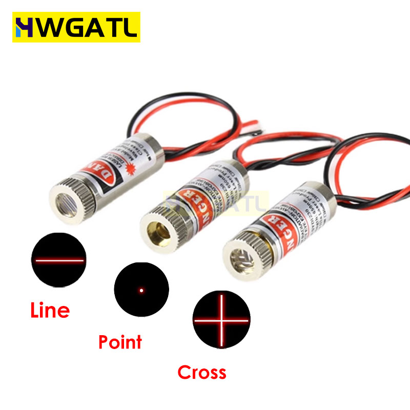 Industrial Laser Line Module - 650 нм, 5 мВт, красная точка/линия/крест,