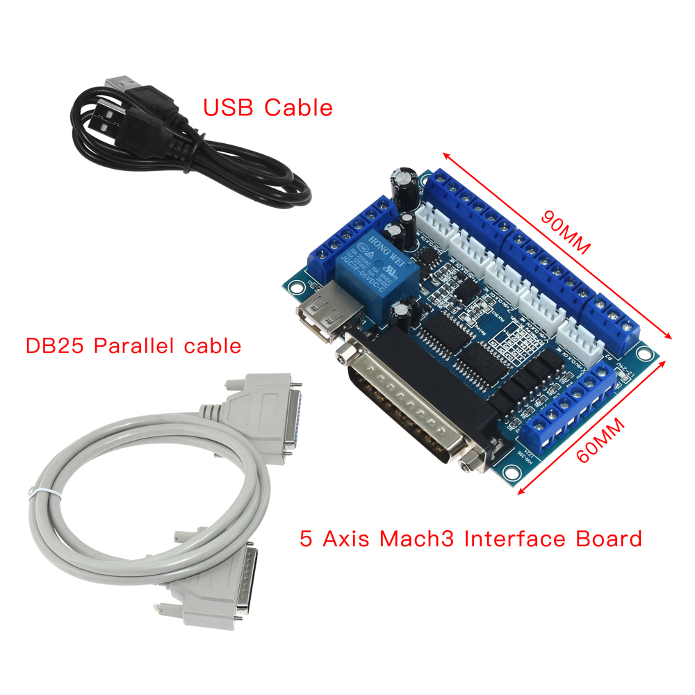 Breakout Board Mach3 - 5-осевая плата ЧПУ MACH3 с USB-кабелем