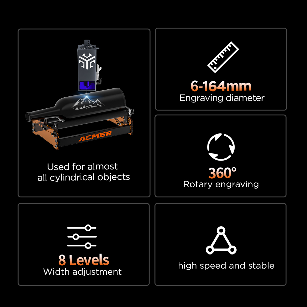 Лазерный ролик ACMER M3 на 360 – обзор и цена Industrial Laser Engraving Machine