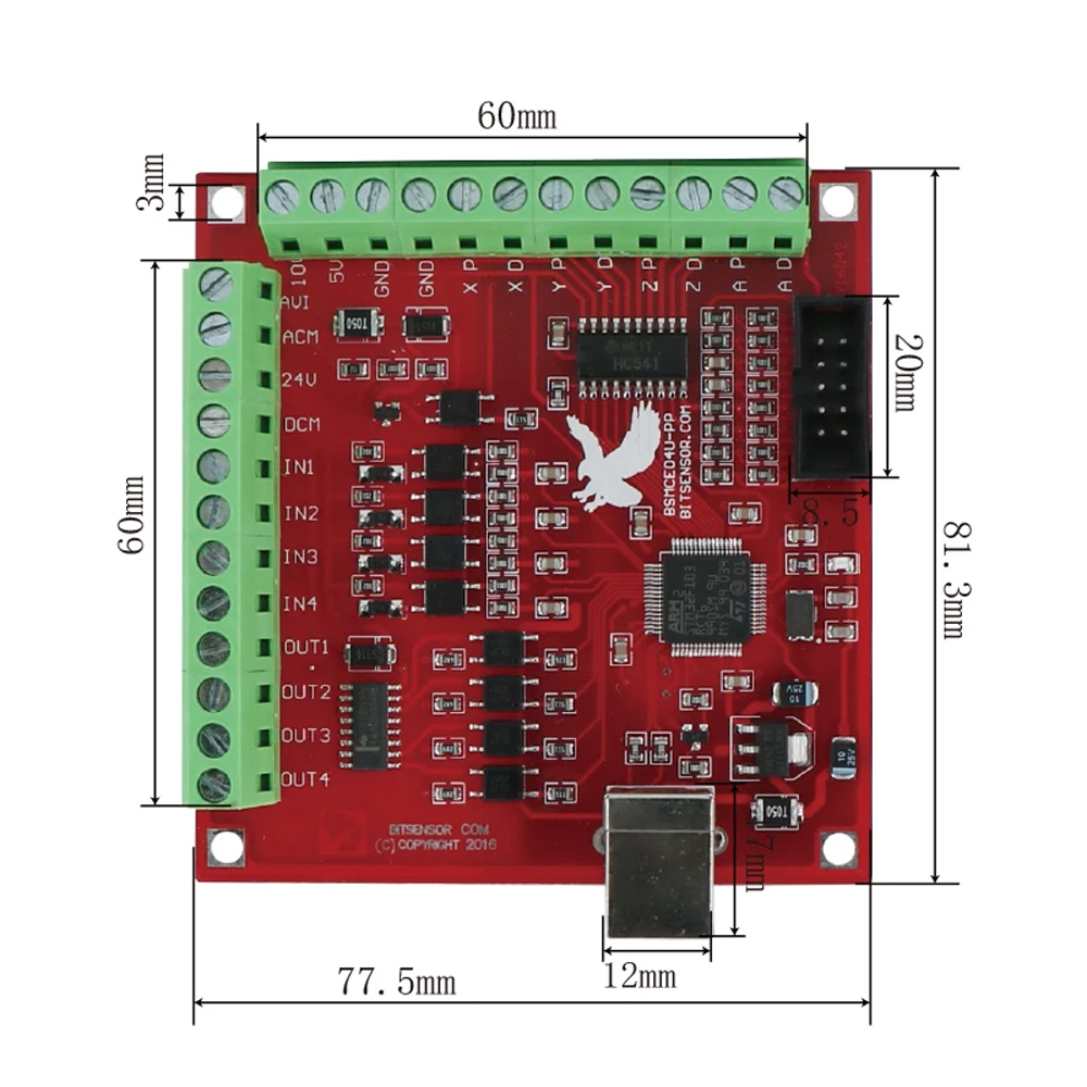 Плата управления MHCNC USB Mac – обзор и цена Breakout Board Mach3